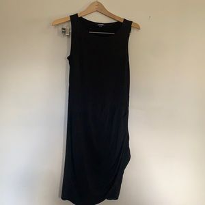 Black sleeveless midi dress
